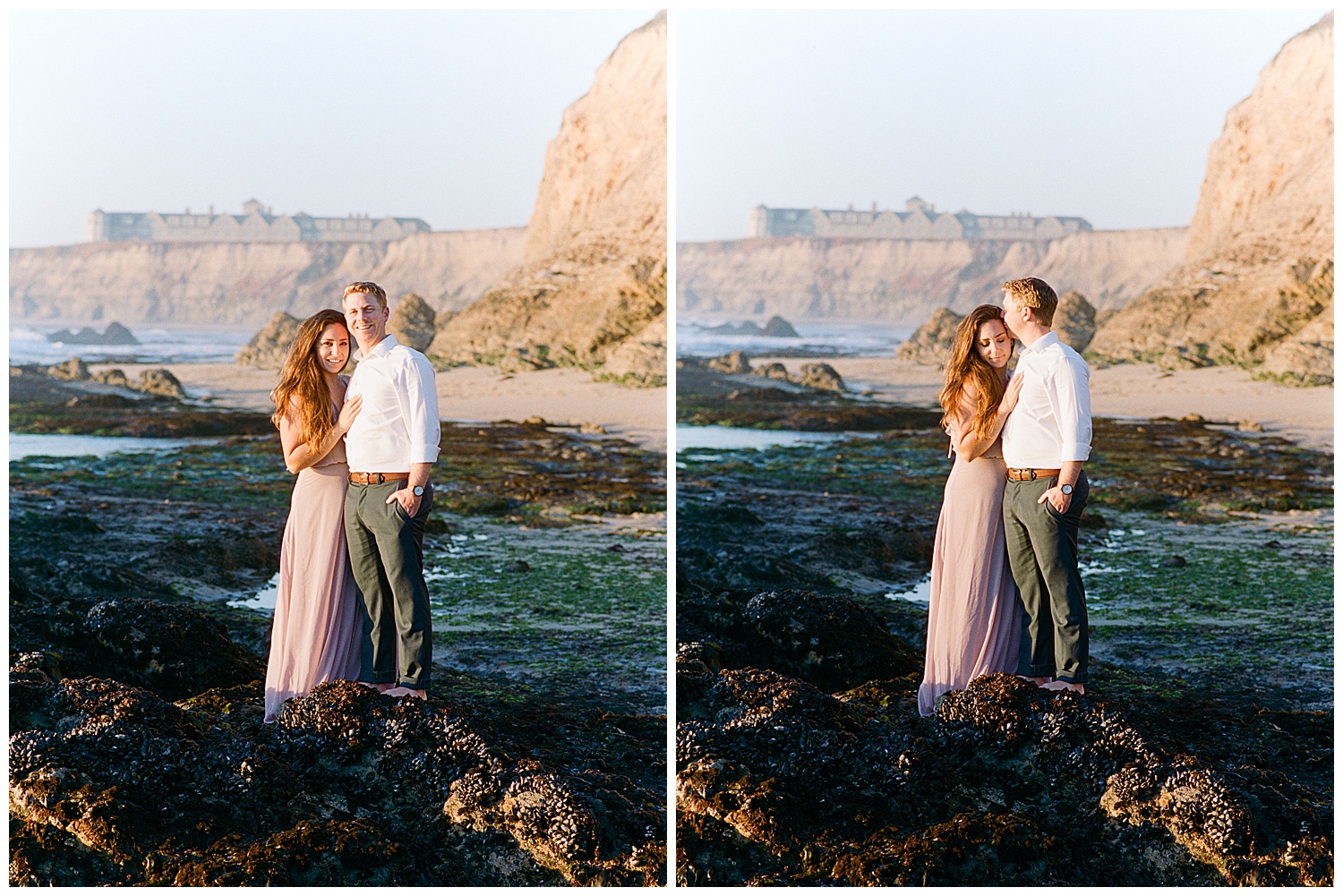 photos taken during engagement session in half moon bay
