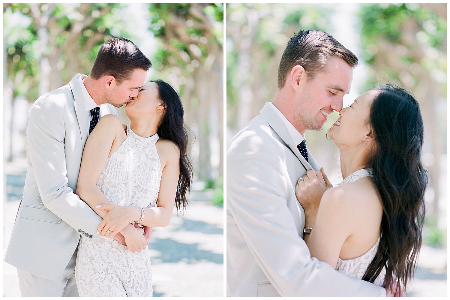 married couple embracing each other after elopement