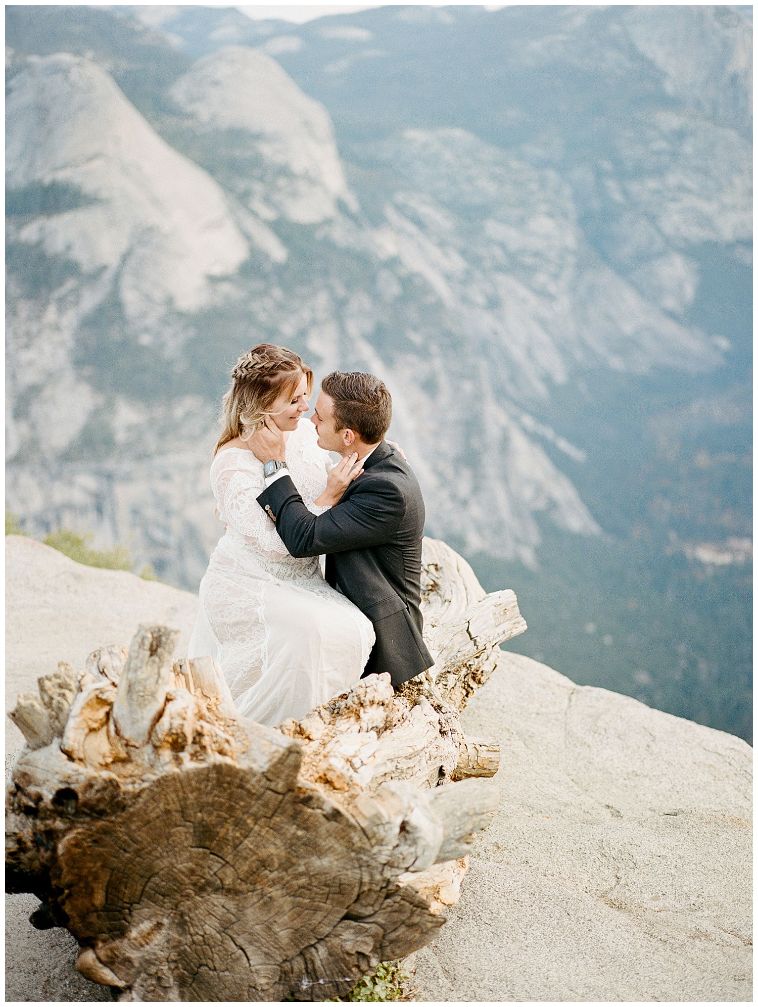 san francisco wedding photographer photographing a styled anniversary session in yosemite national park at sunrise using only medium format film and mamiya 645 afd