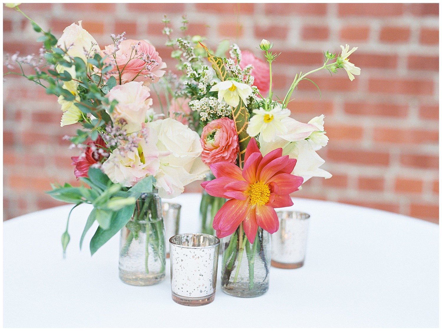 photos of florals on table