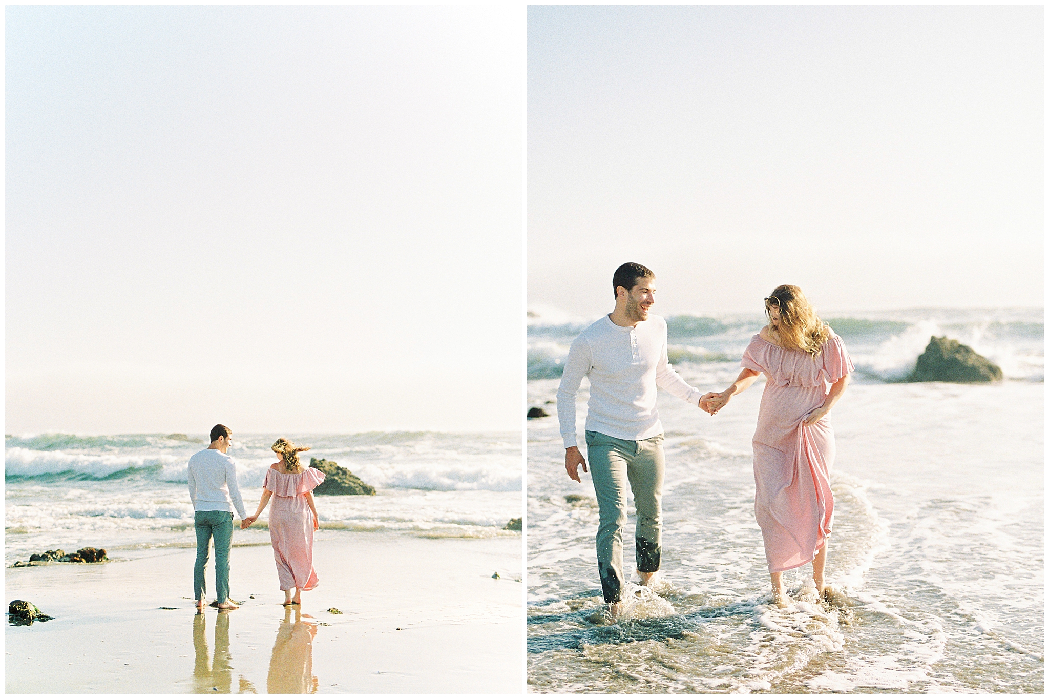 beach maternity session with husband in northern california