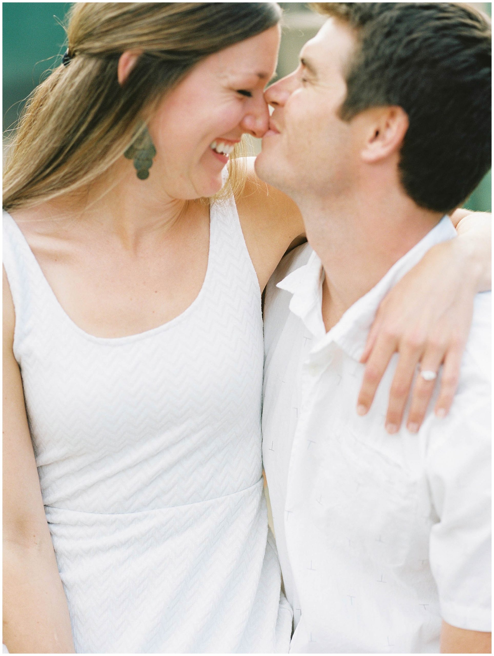 engagement session with kiss on nose