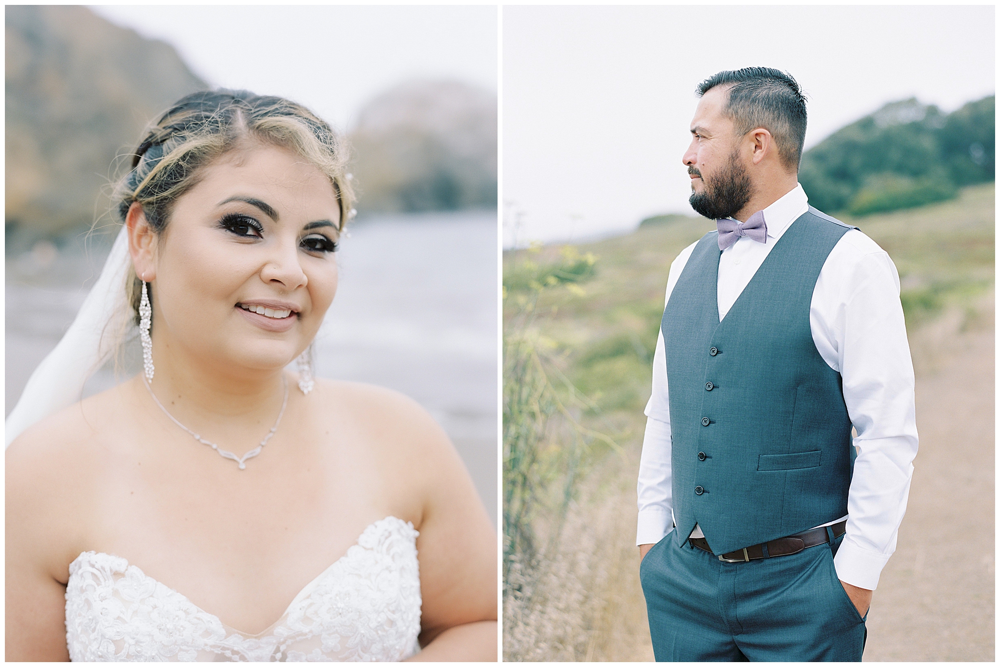 bride and groom individual portraits