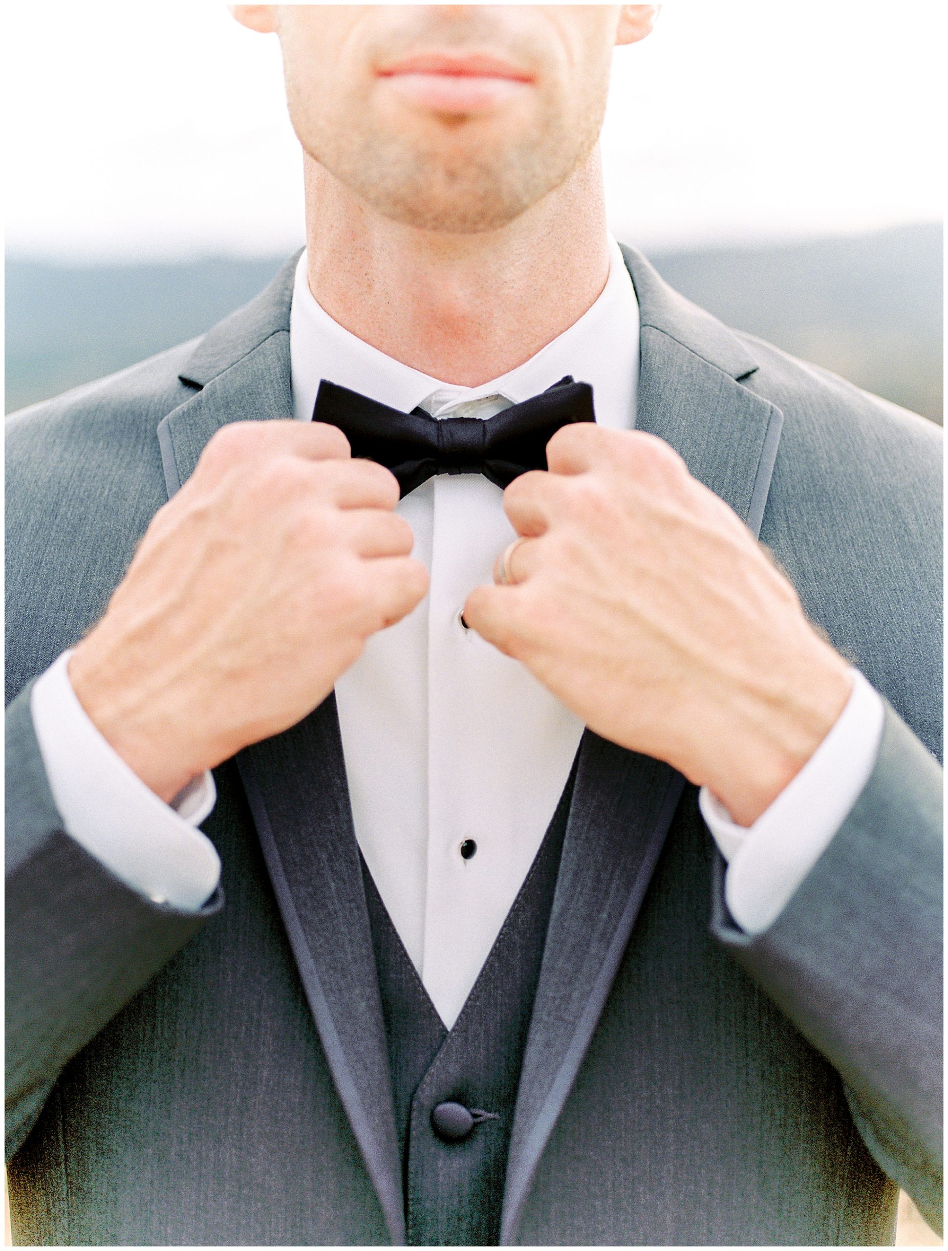 detail shot of the groom's tie