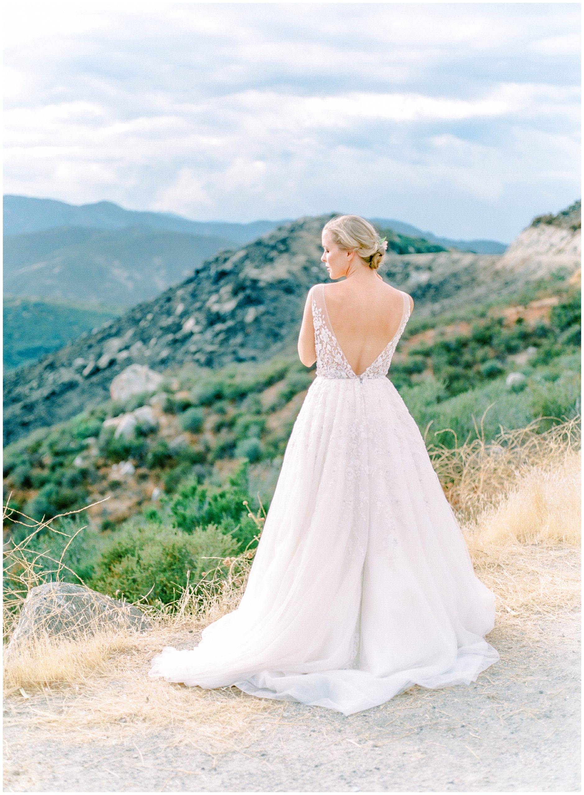 image of the back of  the bride's dress 